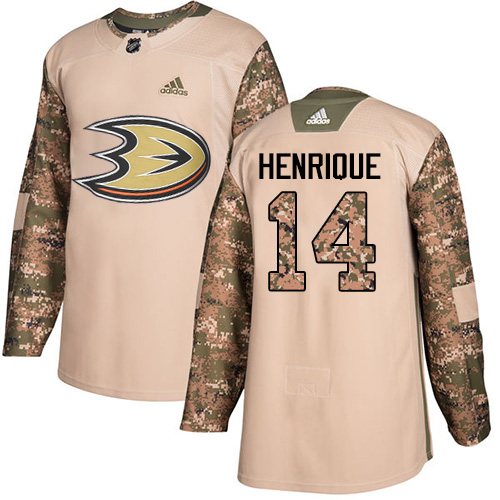 Adidas Ducks #14 Adam Henrique Camo Authentic 2017 Veterans Day Youth Stitched NHL Jersey